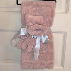 Fuzzy glove and scarf set